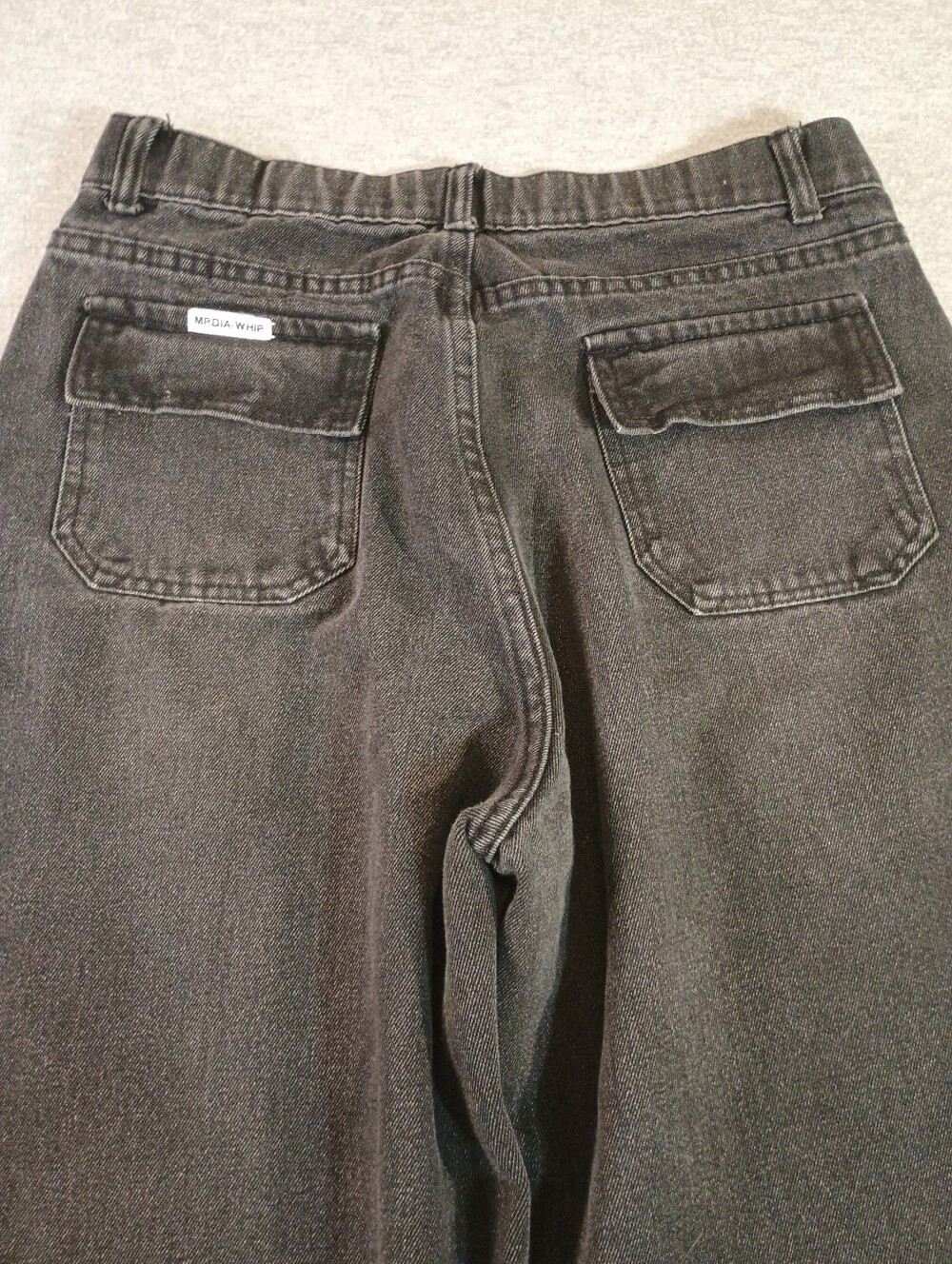 Mrdia Whip Baggy Wide Leg Black Jeans - Vintage Style - Picture 3 of 9